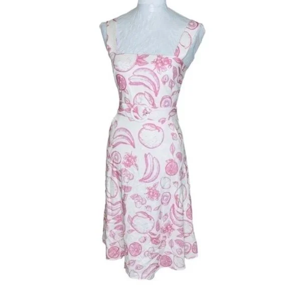 Amanda Uprichard Posey Pink Macedonia Midi Dress Size XS Coastal Prep Summer NWT